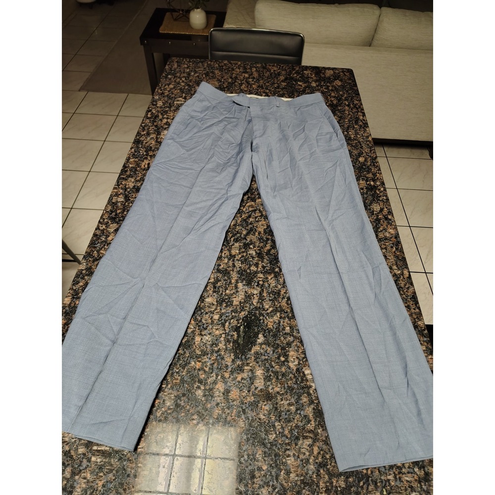 Lauren Ralph Lauren Mens Dress Pants Light Blue Flat Front Trousers 35x29